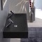 Trough Black Ceramic Wall Mounted or Vessel Sink